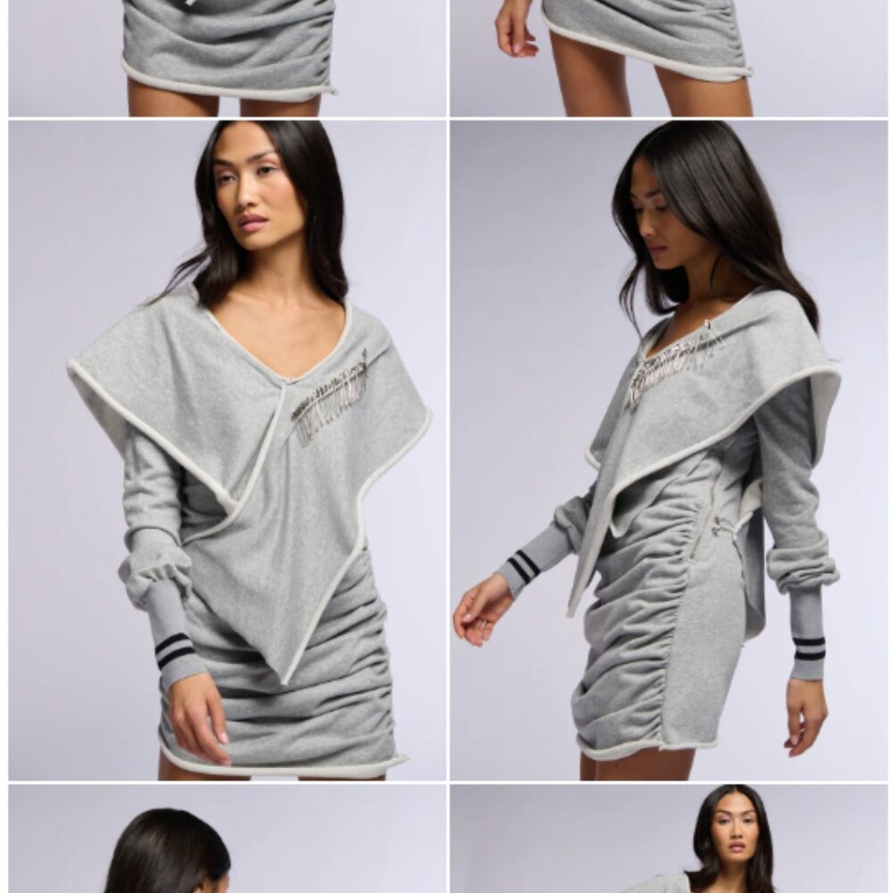 ALL PATCHED UP SAFETY PIN MINI DRESS - M